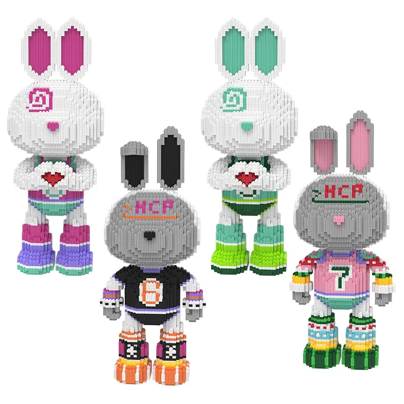 Micro brick sets 55CM diy rabbit brick figure difficult puzzle toys Building Blocks Set Building Blocks Made of Plastic