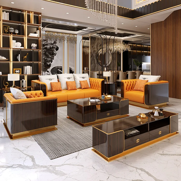 Factory direct high quality modern living room sofa set luxury design furniture 4+3+2+1 sofa matching throw pillows super good