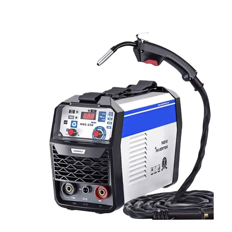 MIG Welding Machine 220V 250ME Mini Semi-Automatic Welding Machine Without Gas Flux Core Wire Inverter 1KG Capacity MIG Welder