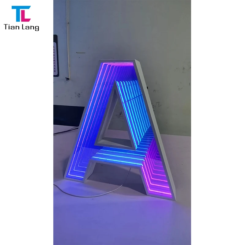 No MOQ New Design Custom Neon Wall Hanging Acrylic LED Mirror Letters Logo Custom Made Infinite Neon Sign