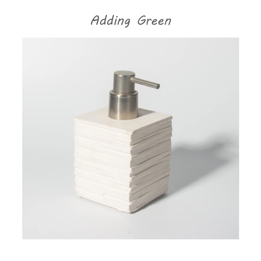 Square Shape Concrete Soap Dispenser Pure Color Cement Lotion Bottle Refillable Shampoo Container