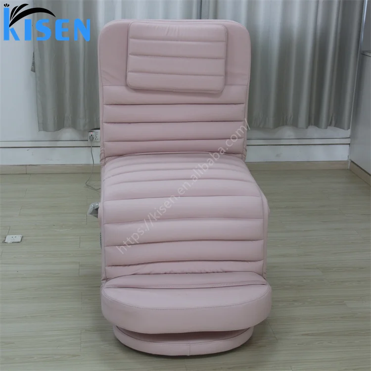 Kisen Pink Lash Bed Luxury Eyelash Bed Beauty Salon Furniture 3 Motors Electric Beauty Chair Facial Massage Table Bed For Sale