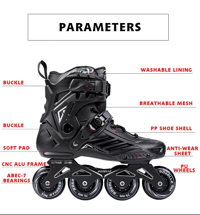 Skate Inline Profissional Speed Skate Roller Shoes Skating Roller Skate Shoes