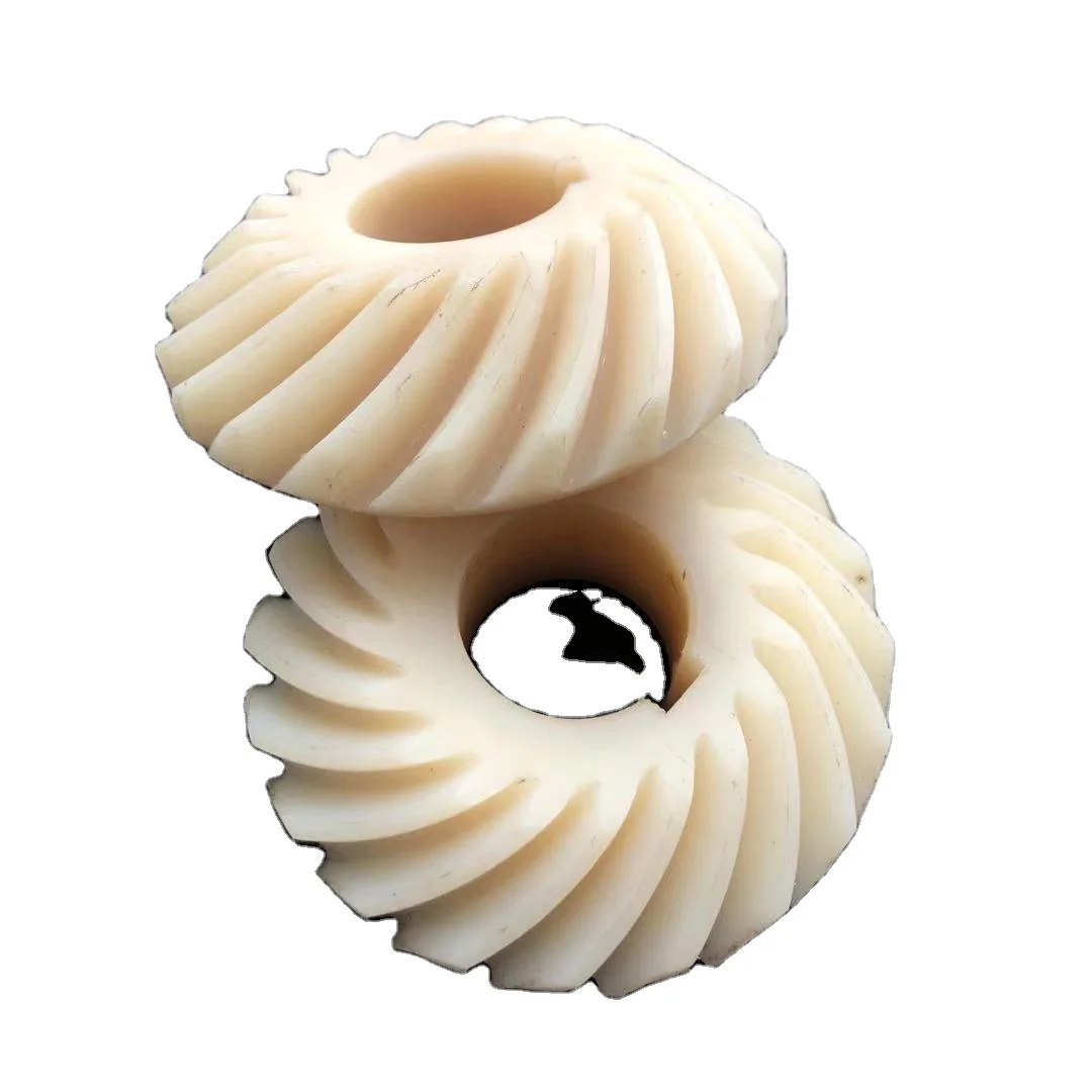 Hot sale helical peek nylon pom plastic bevel shape gears spur gears