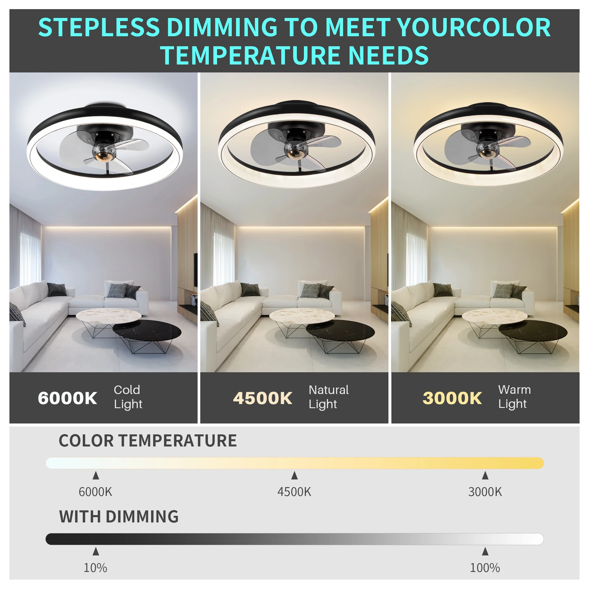 110v NEW Ceiling Fan Fans with Lights Remote Control Bedroom Decor Lamp Silent Modern Ceiling Fan Light