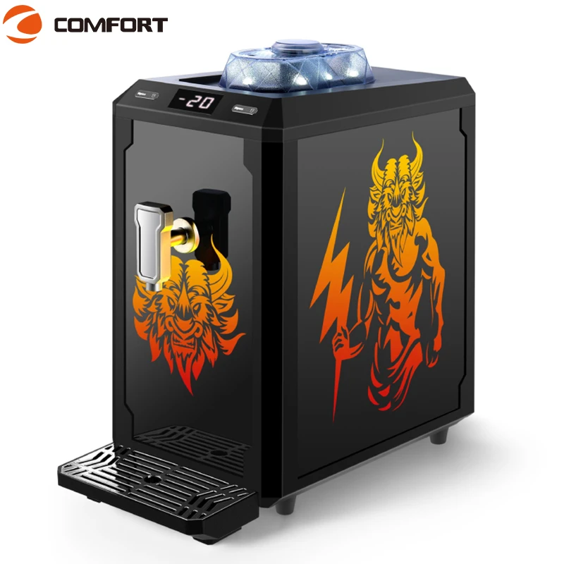 Event New design customized led logo mini portable whisky vodka shot wine chiller single bottle liquor beverage cooling machine