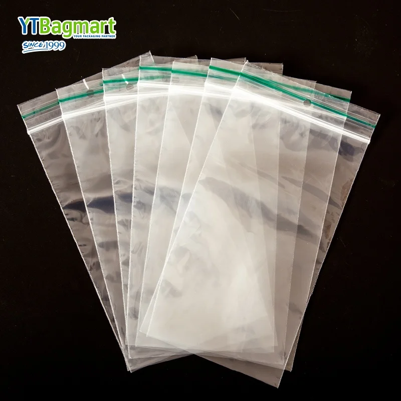 YTBagmart Custom Heavy Duty Pe Plastic Transparent Double Zipper Bag Color Line Clear Zip Lock Bag For Parts Screws Nails