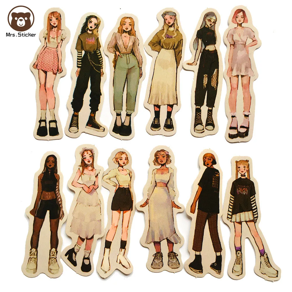 Ephemera Packing DIY Handmade Waterproof Anime Stickers for Girls Laptop Luggage Water Bottle Skateboard Vinyl Graffiti Sticker