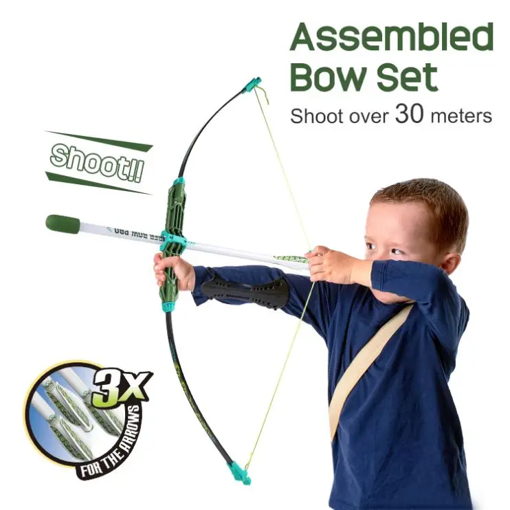 3D Max Kids Sport Shooting Game 115cm Big Fiber Archery Toy Set Bow and Arrow