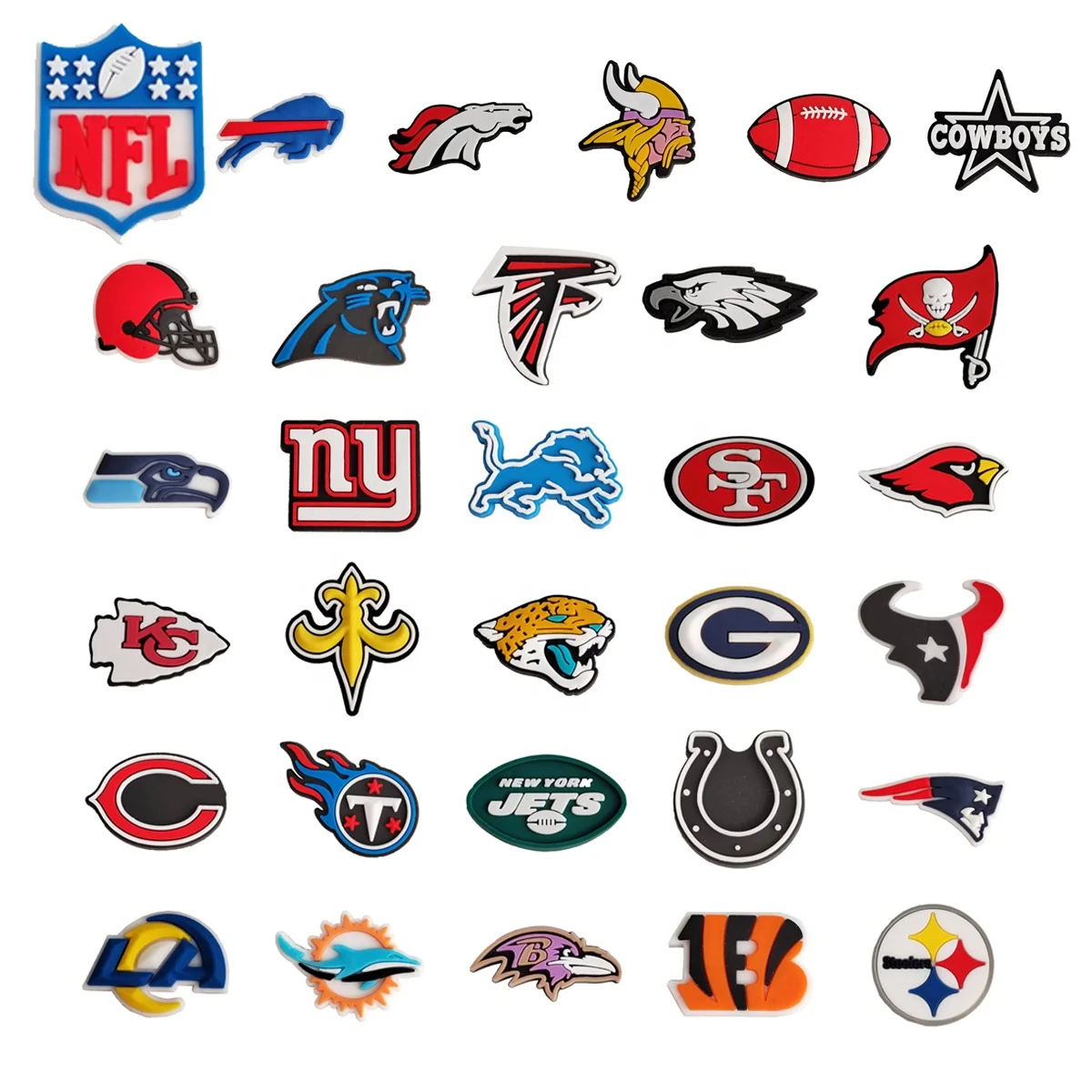 PVC New Arrival Rugby Team Design Shoe Parts&Accessories Custom Logo Designer shoe Charms Decoration