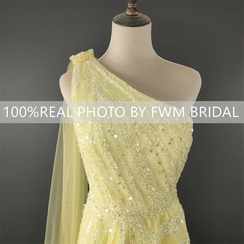 14397# Real Photos Shiny Sequins Split Front Engagement Wedding Gown Birthday Party Dress Plus Size Women Prom Evening Dress