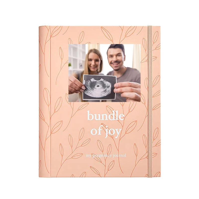Hardcover New Mom Keepsake Illustrated Daily Gift from Bump to Birth My Pregnancy Journal Memory Book with Gilded Edges