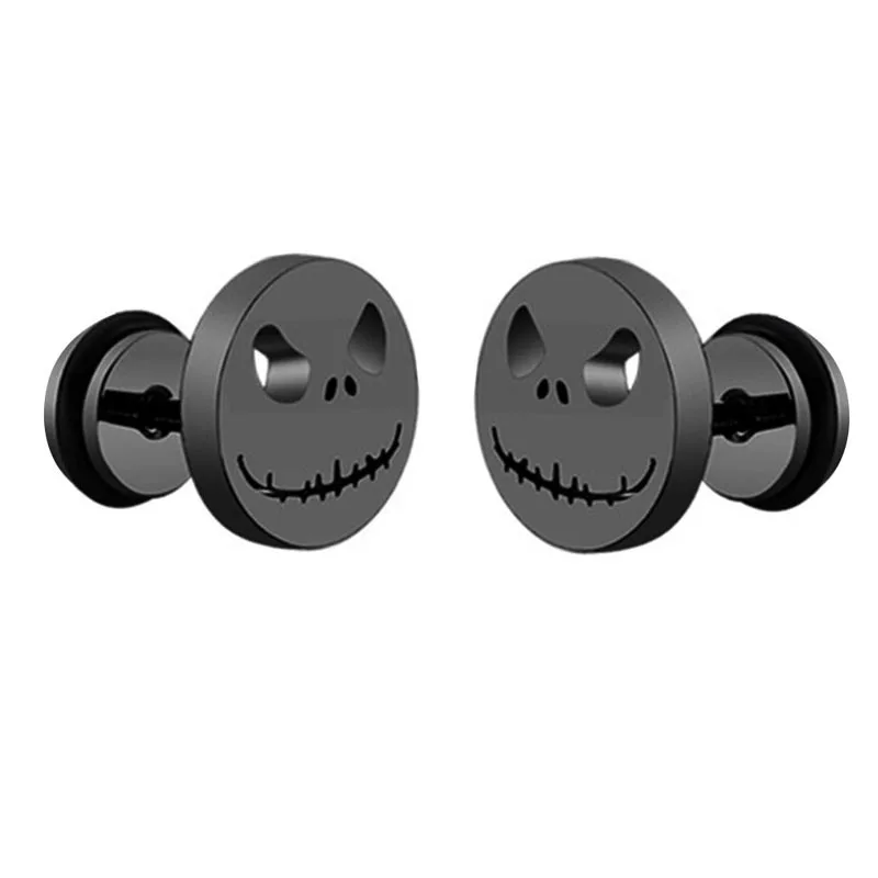 Mens Long Earings Stainless Steel Earrings Men Stud Chain Clip Dangle Punk Earrings For Men Black