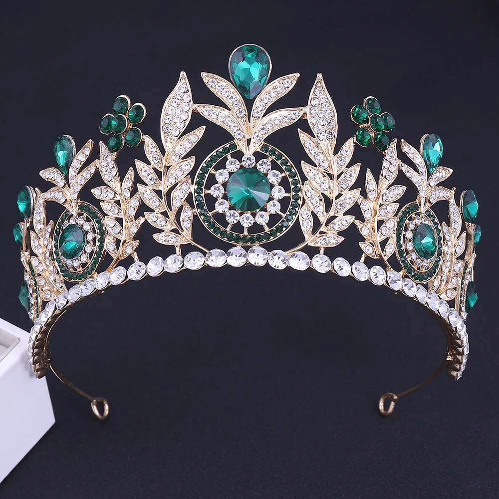 Wholesale Top Quality Vintage Baroque Queen Crown Luxury Crystal Rhinestone Royal Princess Tiara for Women Girls  Teens