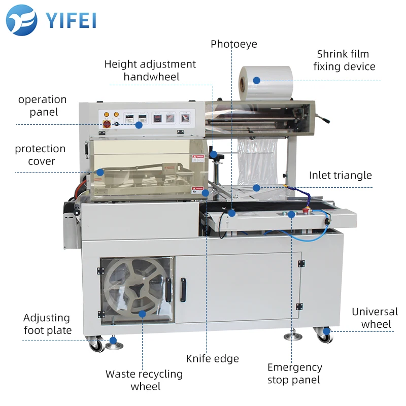 Automatic cup plastic film shrink wrapping machine small items heat shrinking packing machinery from China original factory