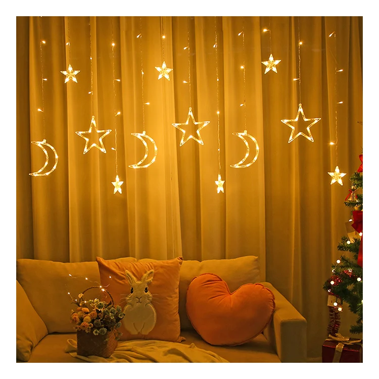 
Factory sale various fairy star moon colour changing curtain light 