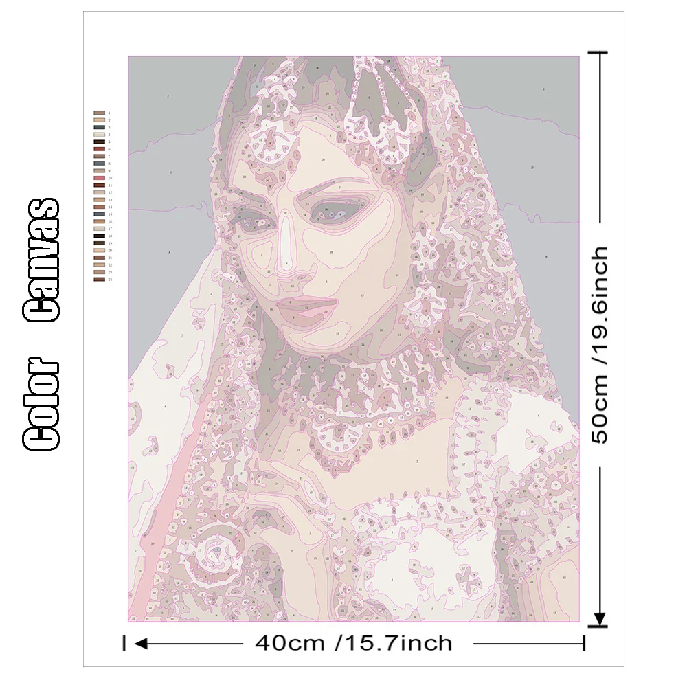 HUACAN Paint By Number Indian Woman Drawing On Canvas Oil Painting By Numbers Portrait Handpainted Wall Art Gifts