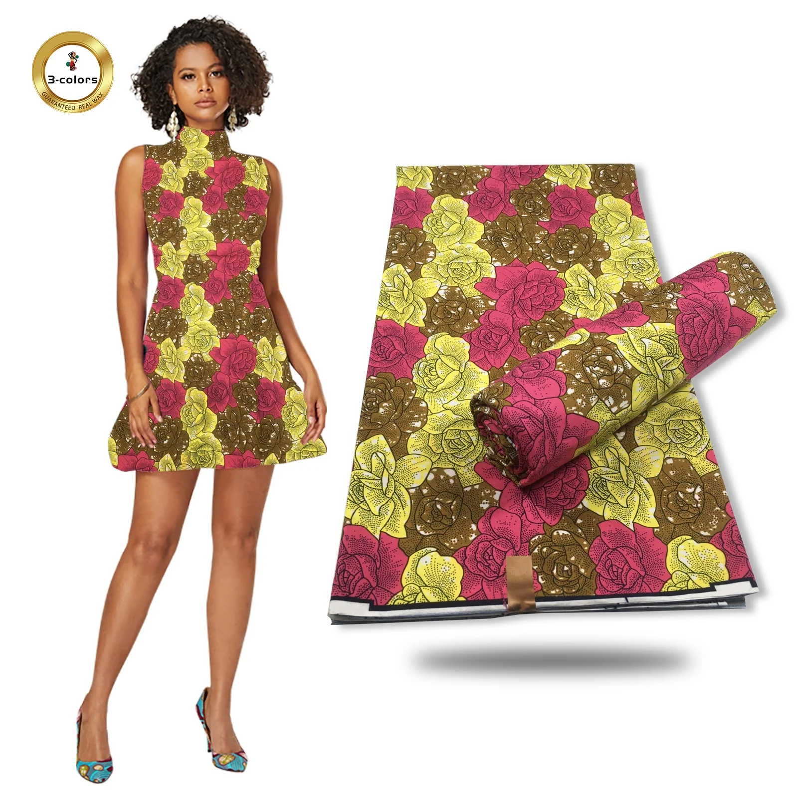 Hot Sale New Model African Java Batik Veritable Cotton Printed Fabric For Wax Cloth