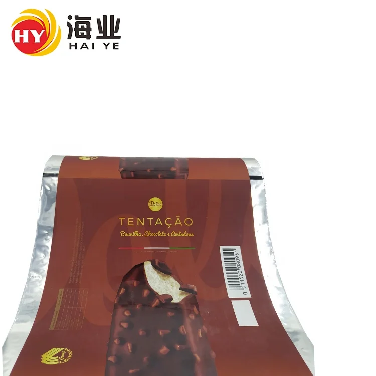 OEM Custom Printed Ice Popsicle Packaging Middle Side Seal  Bag Popsicle Packaging Plastic Film Roll
