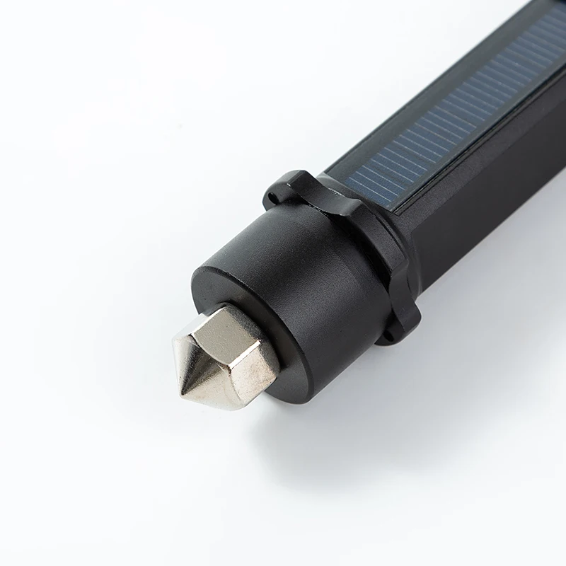 Solar Charge Flashlight Multi-functional Strong Light Torches Emergency Hammer LED Flashlight