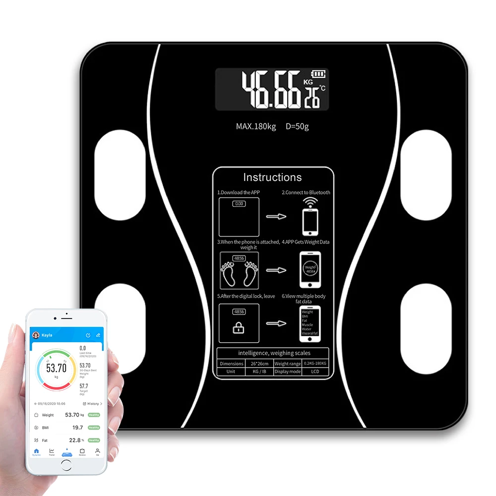 Highly Accurate Digital Led Display 11 Inch Cheap Price Scales For Body Fat BMI Analysis