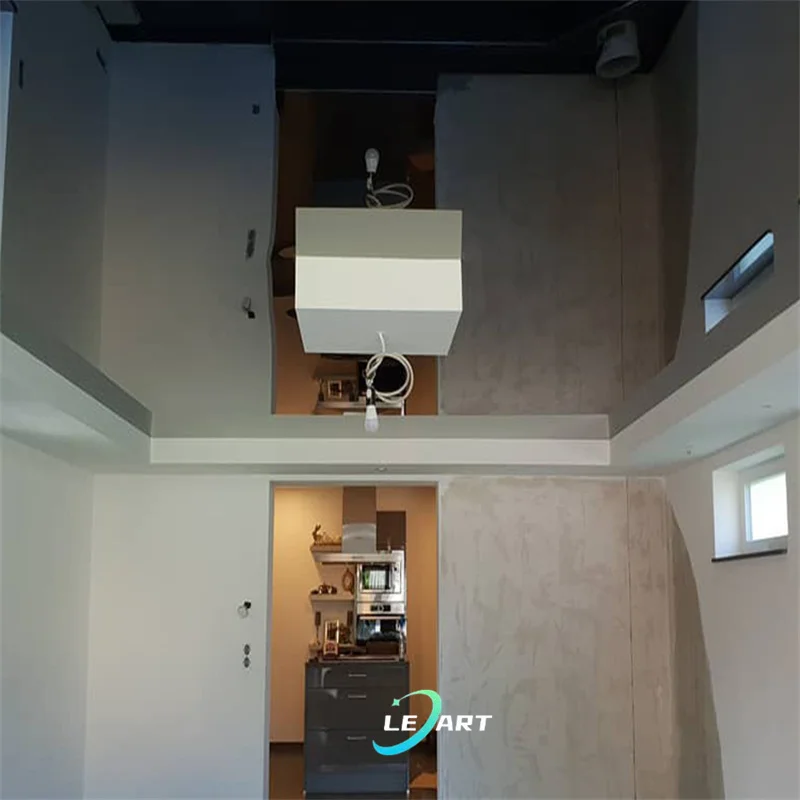 LeArt pvc натяжной потолок белая глянцевая пленка msd украшение ПВХ стрейч глянцевые детали