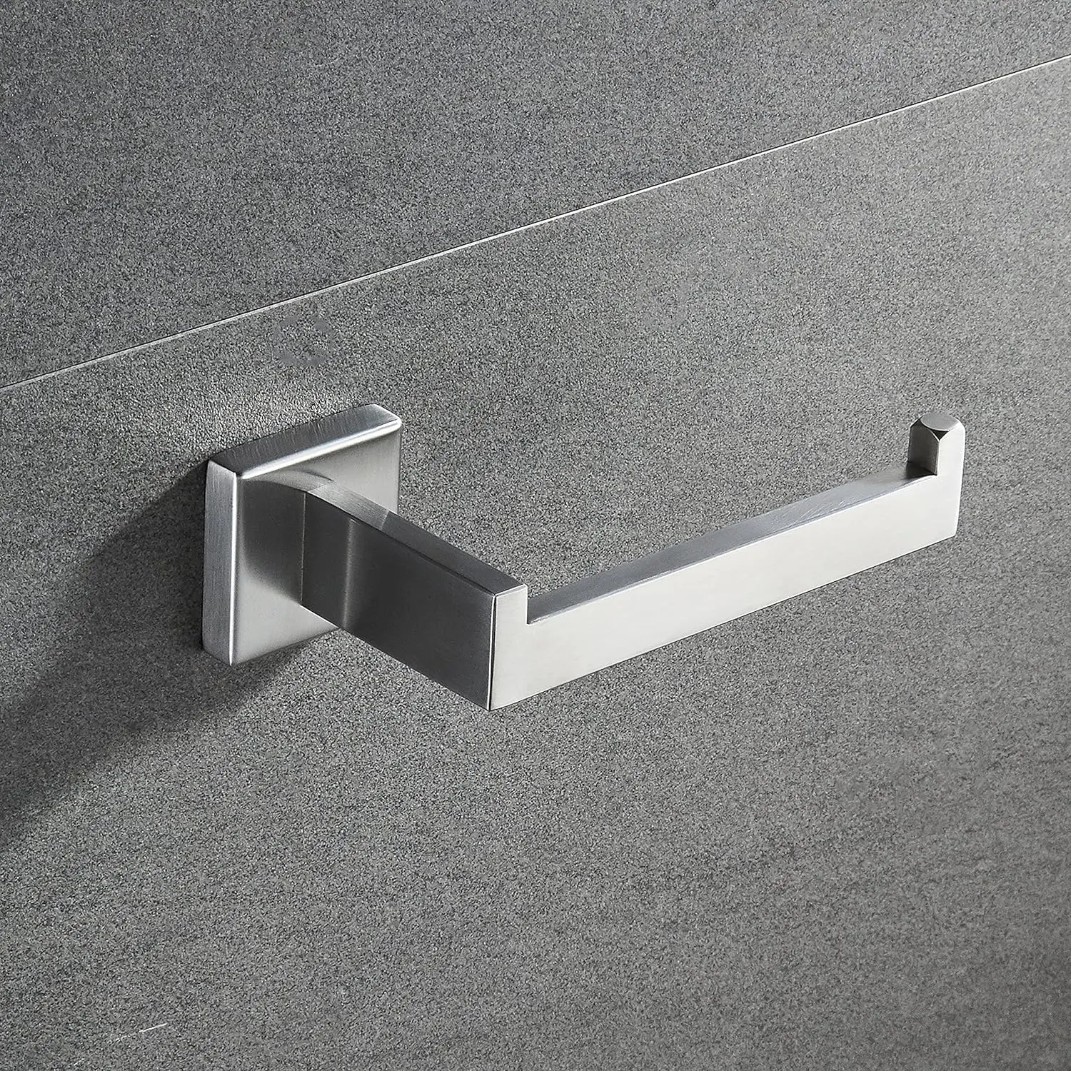 Brushed Nickel Toilet Paper Holder Wall Mount Square Silver 304 Stainless Steel Toilet Paper Roll Holder for Bathroom Rustproof