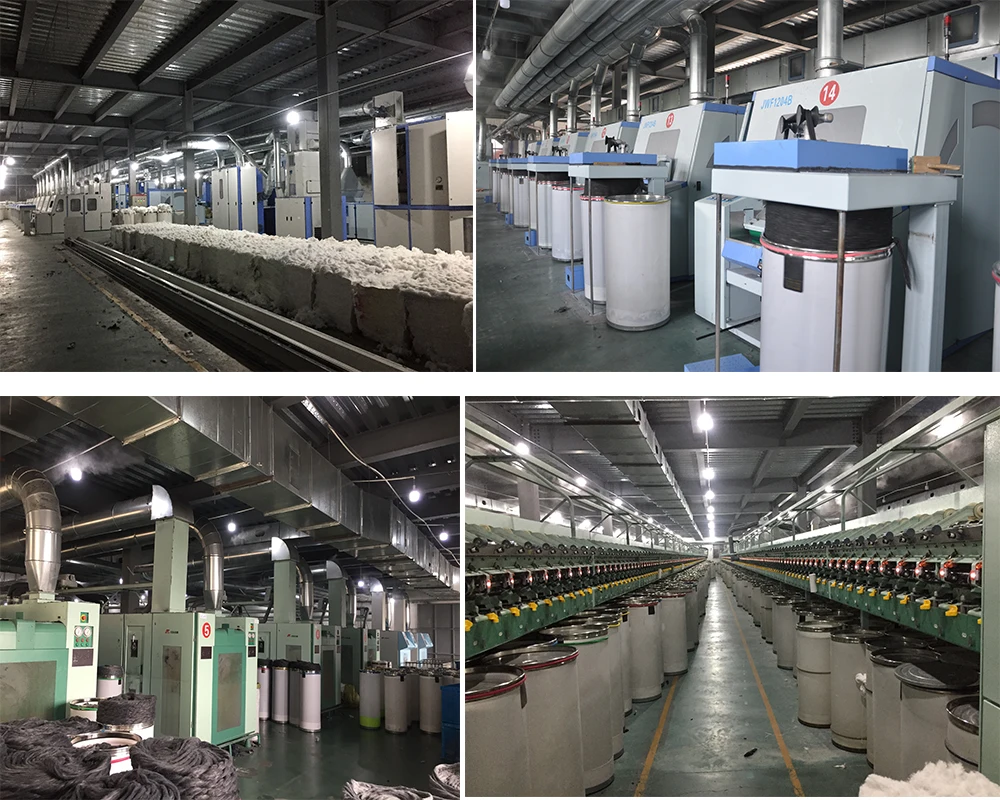 Китайское производство регенерированной пряжи 30/1 40s Экологически чистая пряжа с открытым концом многоцветная кофейная переработанная полихлопчатобумажная смешанная