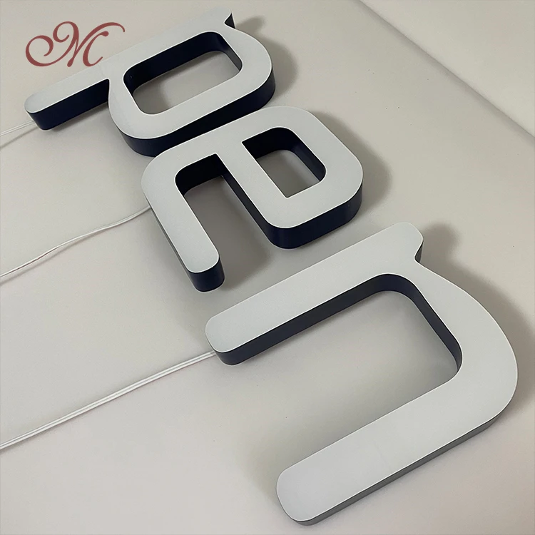 LED 3d logo pattern custom sign light IP68 channel marquee letters acryl sign front light signs