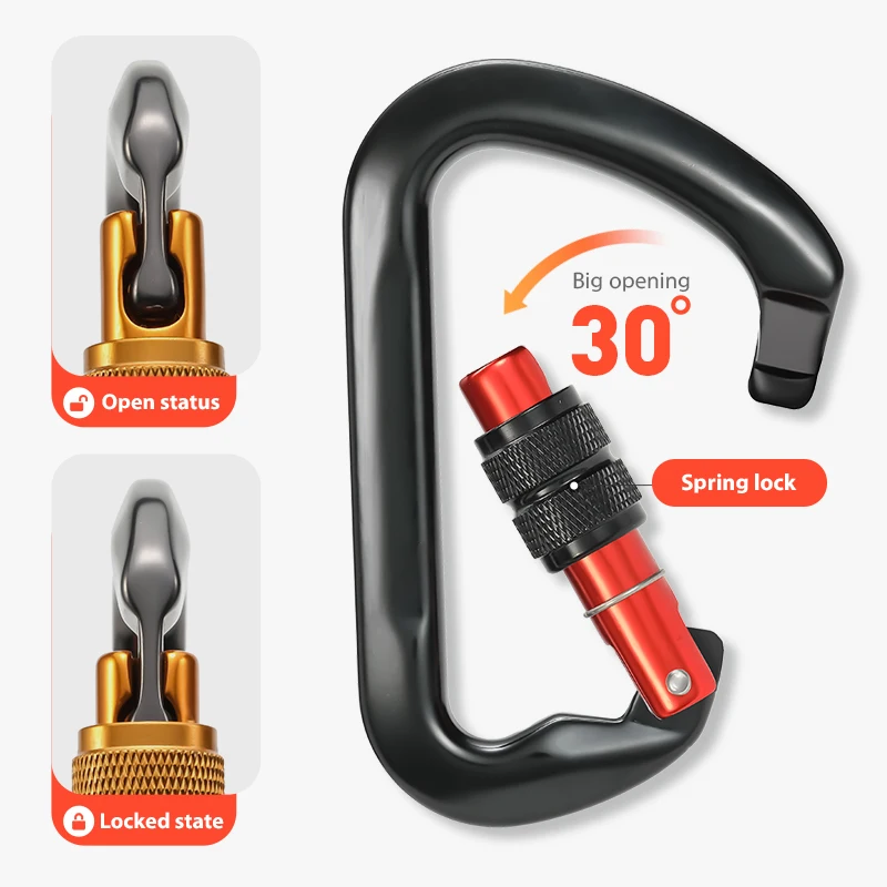 Wholesale New Aluminum Carabiner For climbing high strength 30KN hook