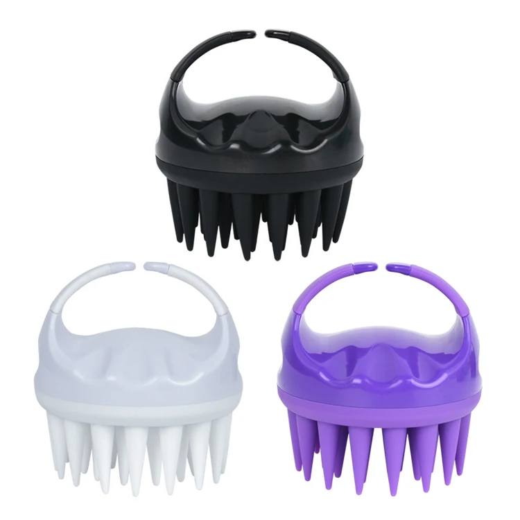 Mix colors wholesale Amazon hot selling cheap plastic silicone hair washing handheld scalp head massager