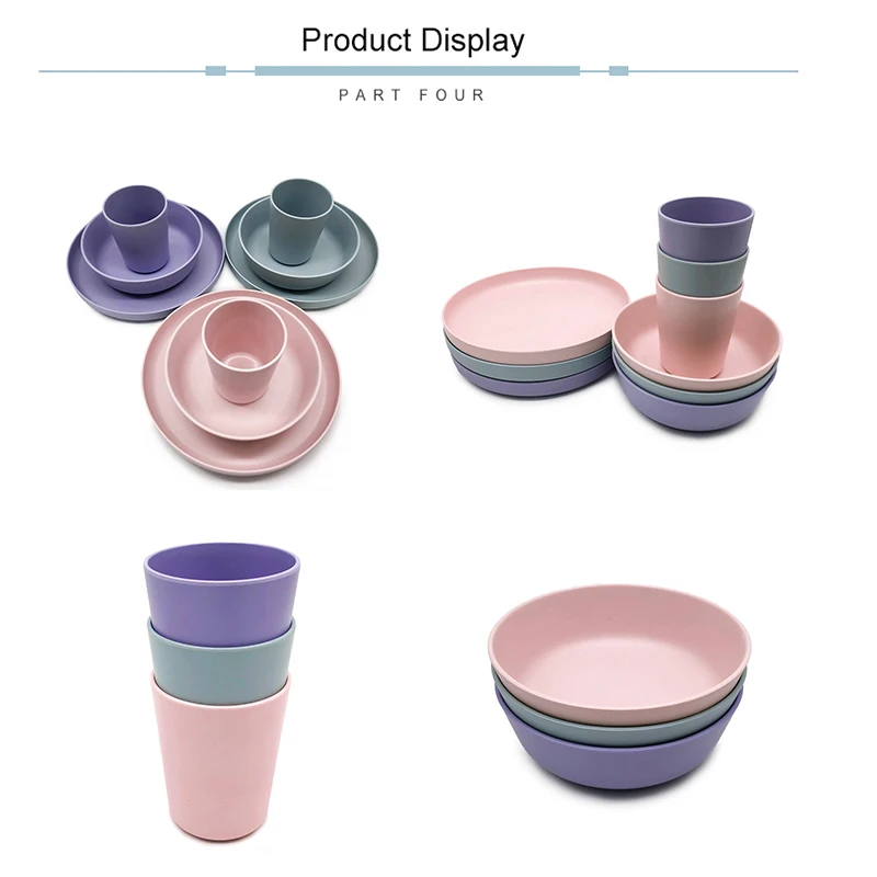 2021 New Design Dinnerware Sets Biodegradable Bamboo Plate Bamboo Fiber Tableware High Quality Factory Bowl Wholesale