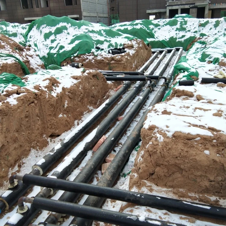 small diameter underground black hdpe protective polyurethane foam insulation material seamless steel pipe for district heating