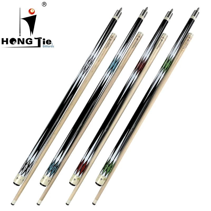 Hongjie Billiards 1/2 Elegant Decal Center Joint Billiard cues, maple shaft pool cue stick