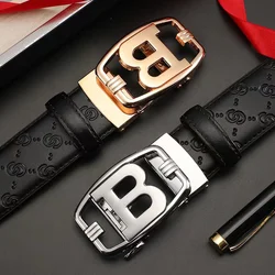 New Real Cowhide Automatic Buckle Belt Fashion Trend Business Leisure Durable for Men