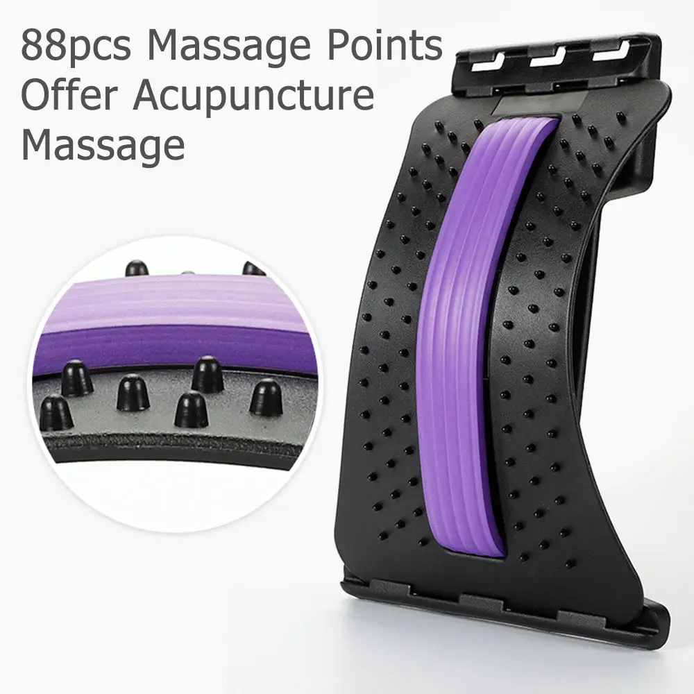 Customizable Orthopedic Adjustable Spine Board Lumbar Stretcher Back Stretcher 4-Levels Back Cracker Pain Relief Device