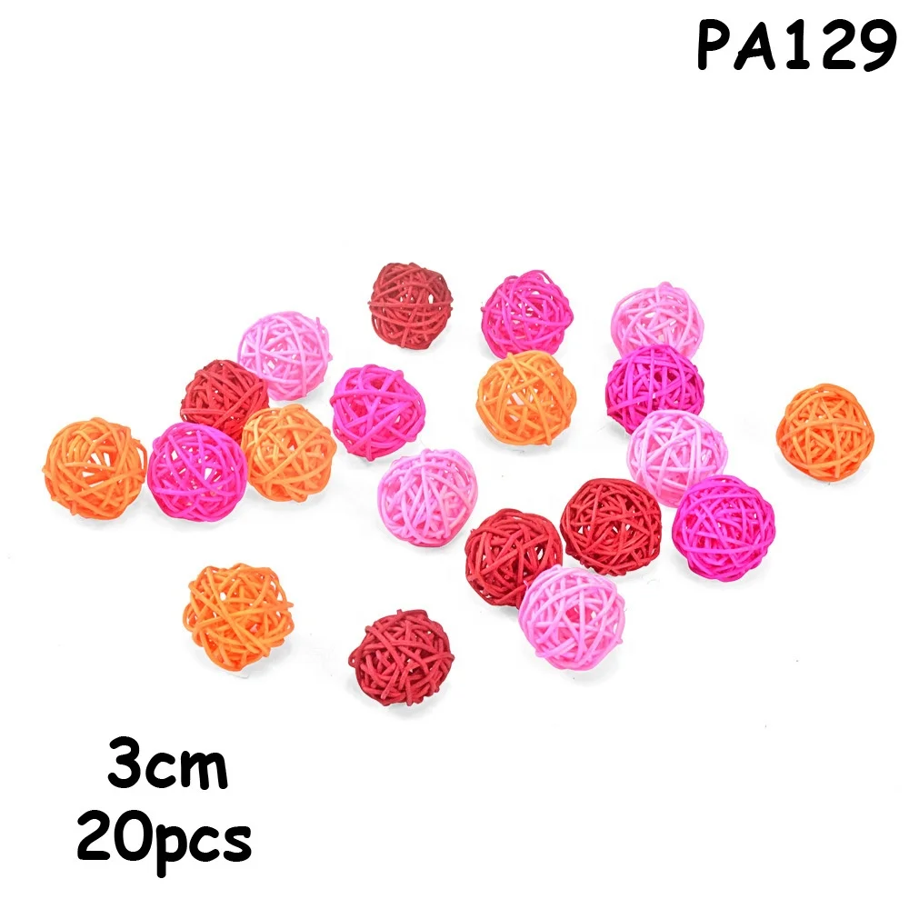 20 Pieces Wicker Rattan Balls Decorative Orbs Vase Fillers for Wedding Baby Shower Party Craft Table Decoration