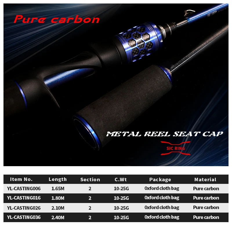 OEM/ODM 1.65/1.8/2.1/2.4M Fishing Rods Carbon Fibre Casting Rods Fishing Rods For STREAM