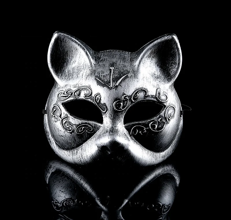 PoeticExist Men and Women Party Dress up Half Face Plastic Venetian Gatto Mask