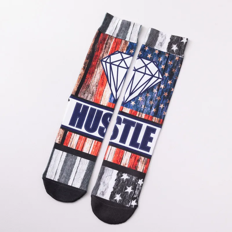 3d Sublimation All Over Printing Socks Cartoon Pattern Custom Printed Socks