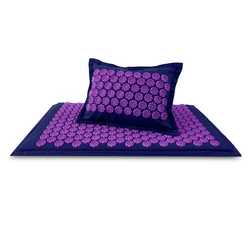 Factory Direct Natural Linen Eco Accupressure Mat Acupuncture Massage Mat and Pillow Set