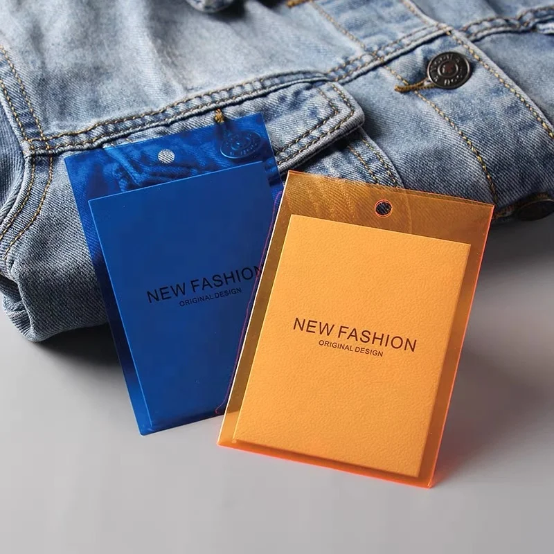 Ярлык для подвешивания, специальный модный дизайн, яркие пластиковые мешки из ПВХ, ярлык для печати, черная ярлык, OEM, ярлык для печати логотипа