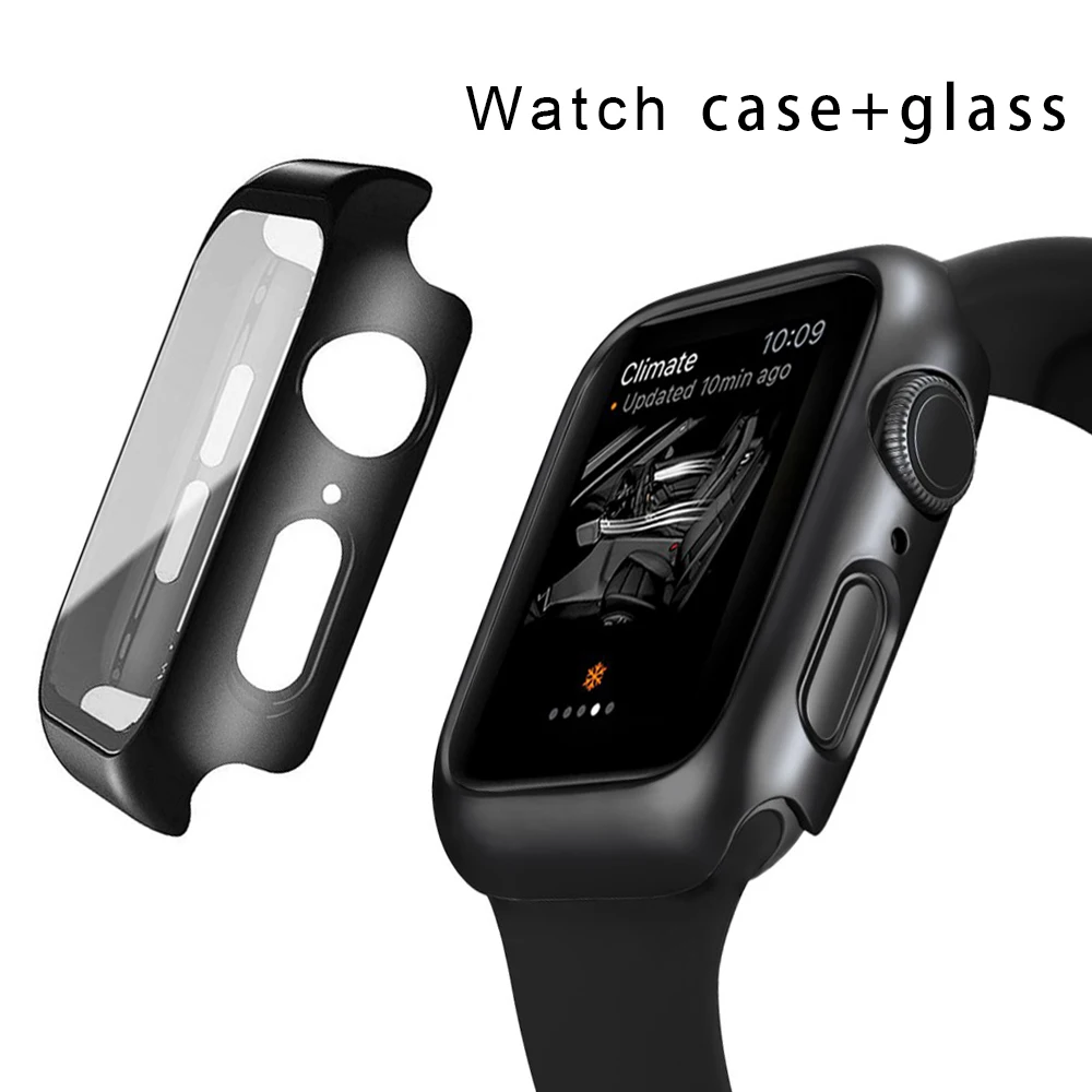 Защитный чехол из поликарбоната и стекла для Apple Watch Series SE/6/5/4/3/2/1 защитный общего назначения iWatch 38
