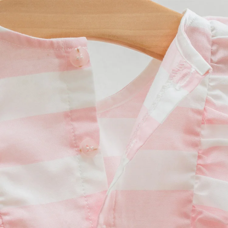 F1726 Bow Baby Dress Summer Baby Girl Cotton Dresses Cute Sleeveless Lace Baby Dress