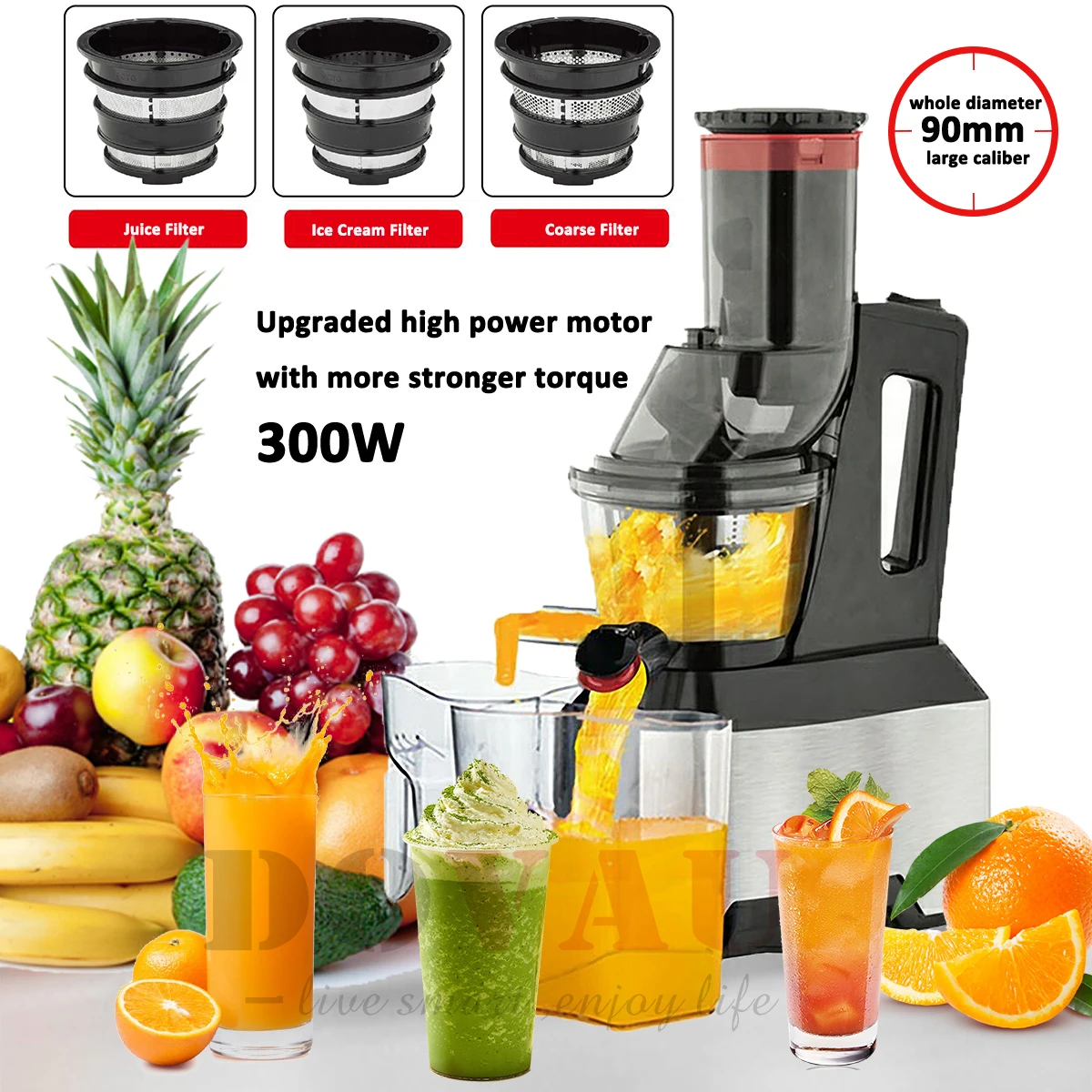 Cold Press Commercial Heavy Duty Vertical Big Mouth Juicers Extractors Machine Juice Extractor Slow Juicer