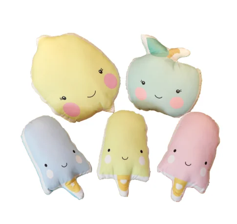 Симпатичная плюшевая подушка в виде яблока, лимона, украшение для детской комнаты, подушки для сна, подарок