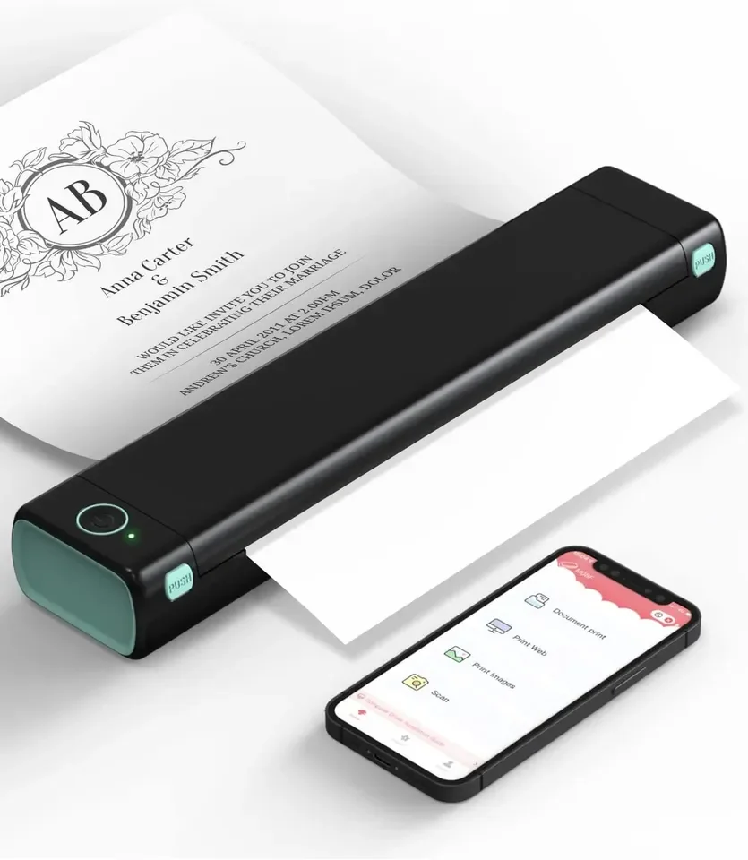 China Manufacturer M08F No Ink Portable A4 printer Mini Wireless Mobile Thermal Printer Temporary Tattoo Printer