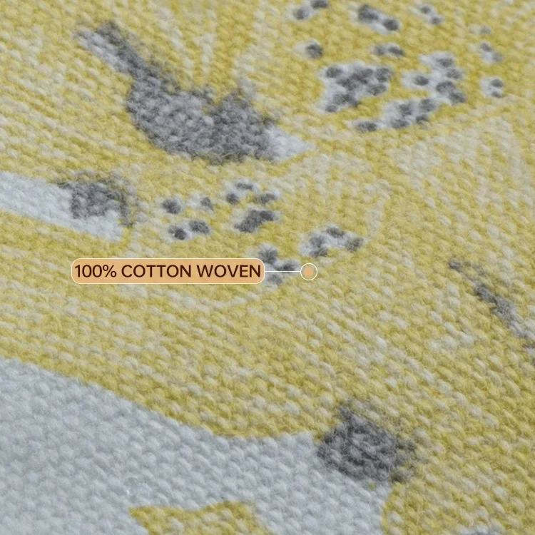 Customized Indoor Outdoor Use Plant Pattern Table Cover 100% Cotton Waterproof Tablecloth for Garden Decor Printed 100% Cotton