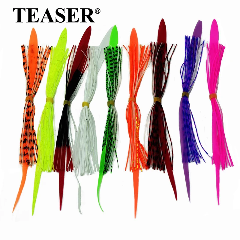 TEASER WCH-03 wholesale prices fishing tackle lure accessories 120mm 9 colors cheap rubber squid skirt soft silicone skirts