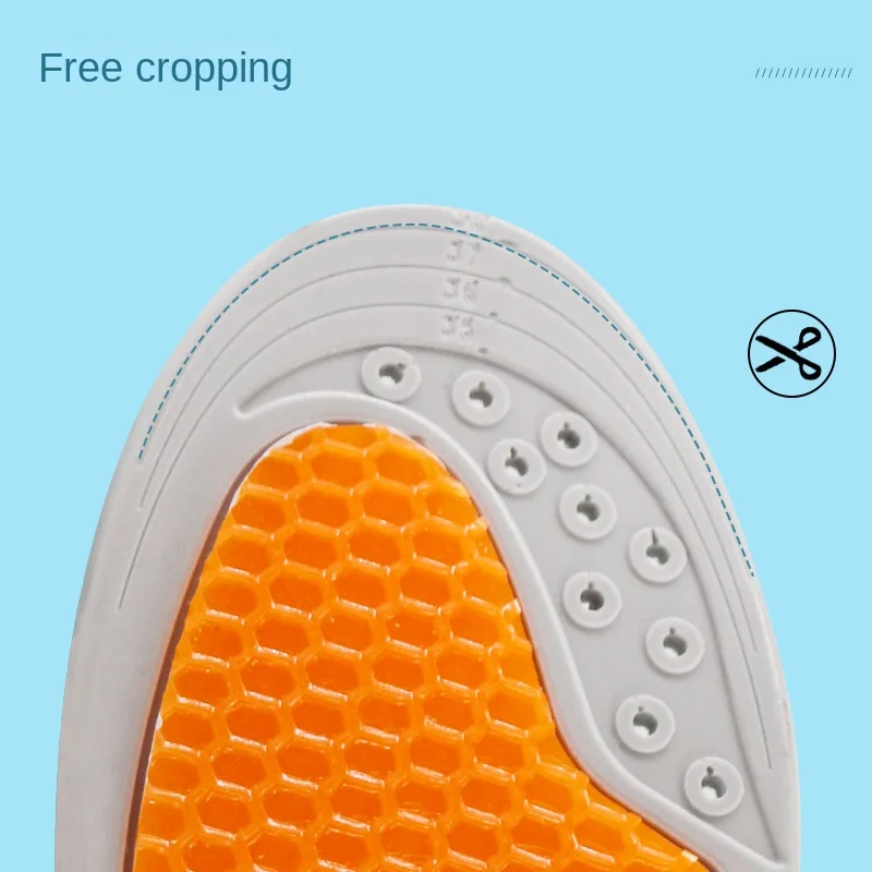 Poron Shock Absorber Sweat-Absorbing Non-Slip Breathable Sports Running Arch Sports Insole Men and Women 19-Size 46 Cutting